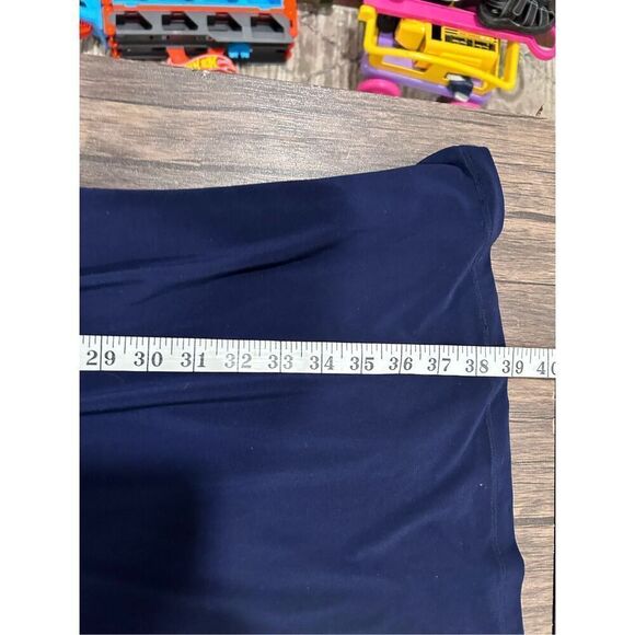 Coldwater Creek Dolman Sleeve Ruched Tie Waist Blouson Dress Navy Blue Size 10 - Picture 13 of 14